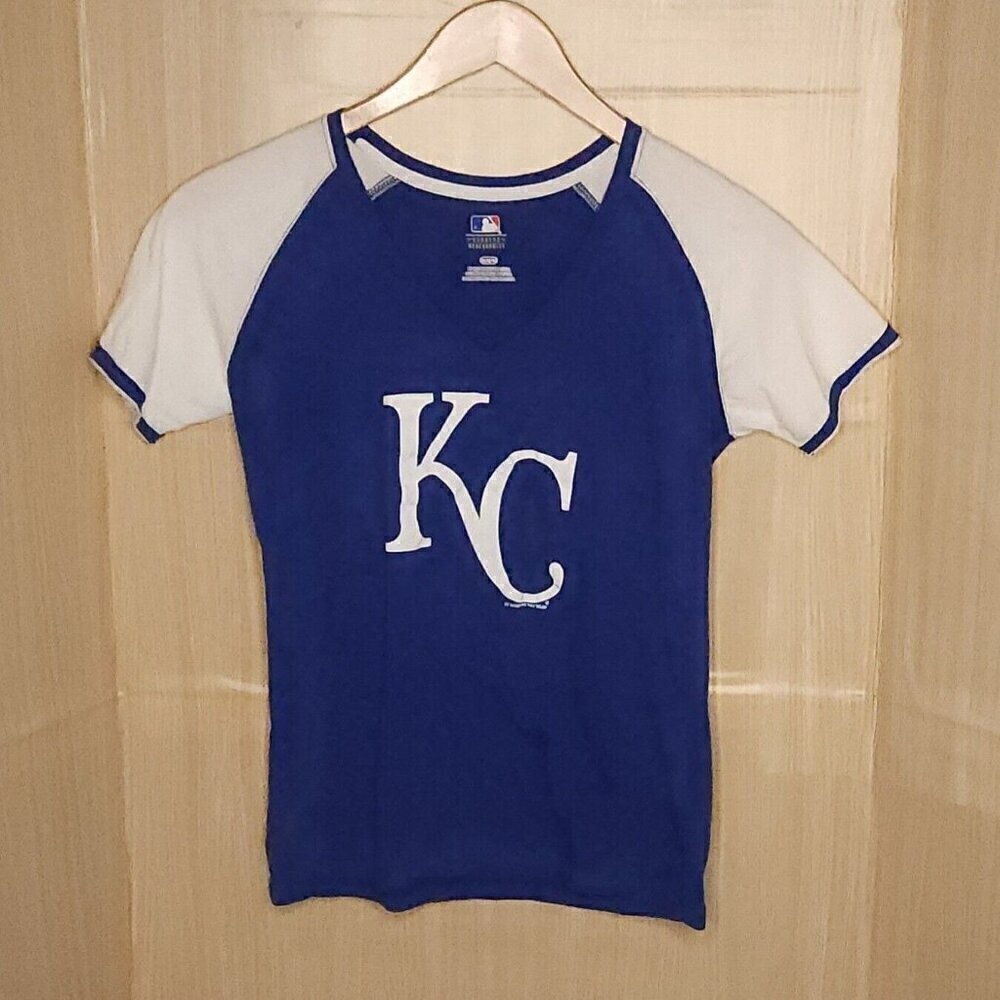 Kansas City Royals MLB  Classic Shimmer Logo Top Medium